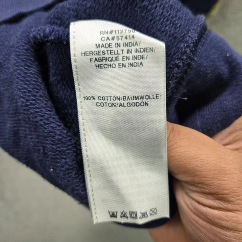 True Religion Men Sweatshirt Medium Blue Camo Terry‎ Hoodie Logo Pockets